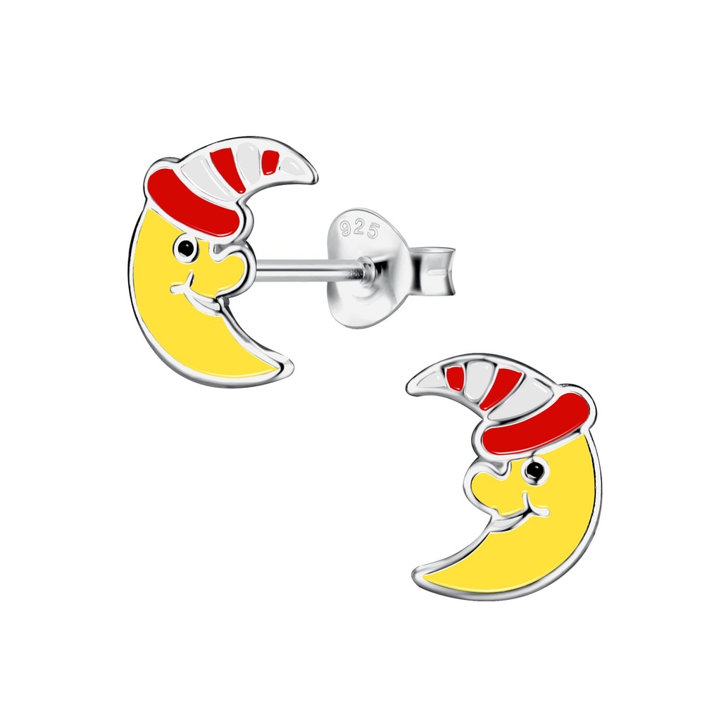 [10031888] Silver Moon Stud Earrings