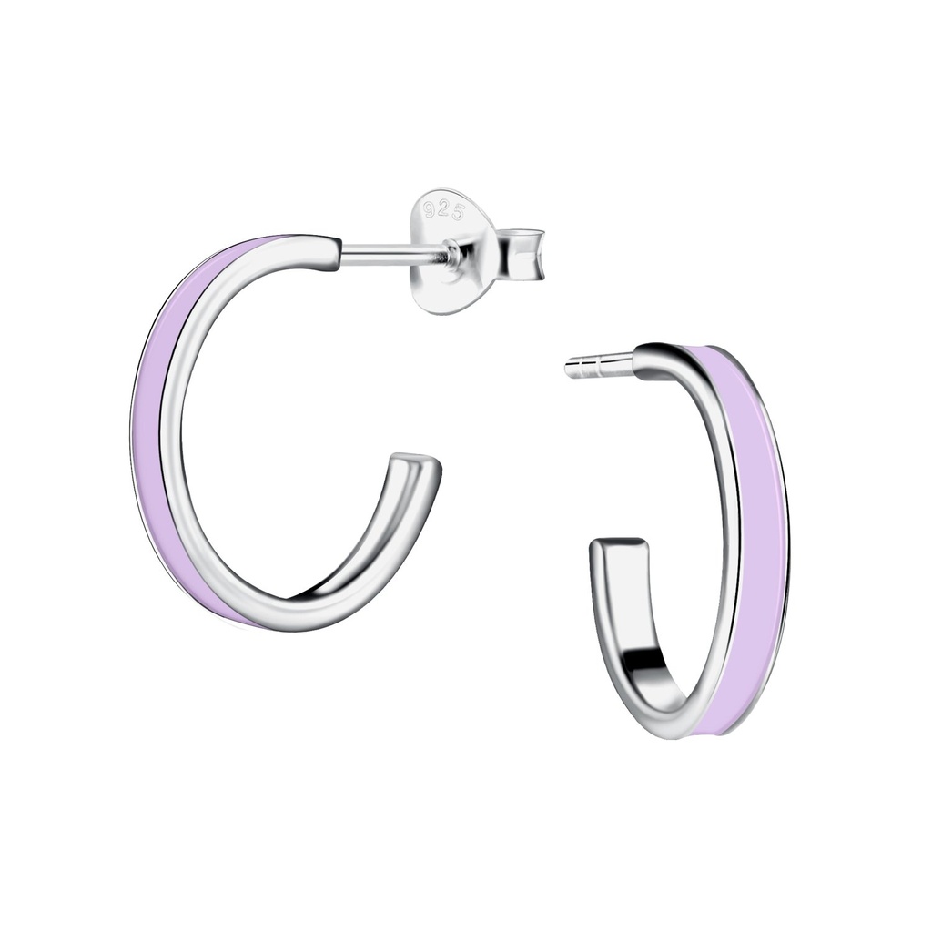 Puces d'oreilles demi-créole en argent