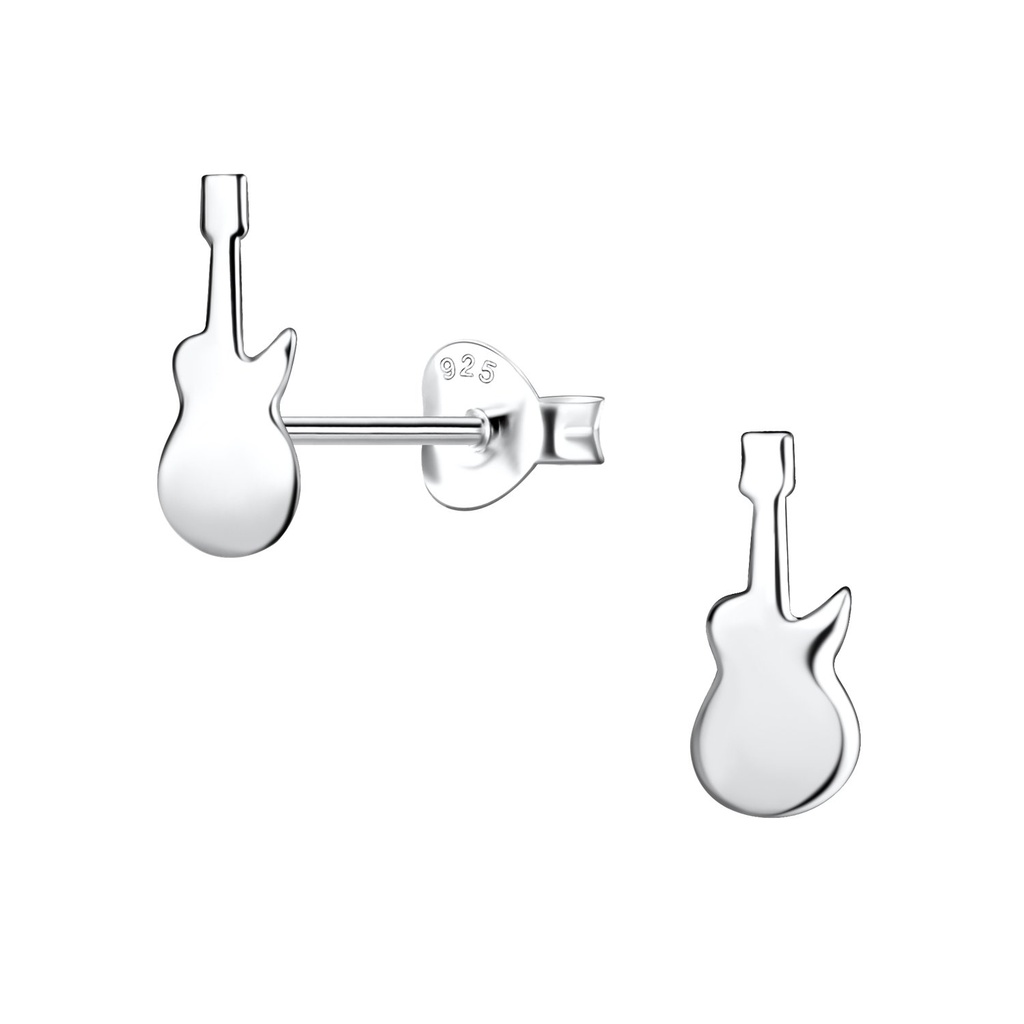 Puces d'oreilles guitare en argent