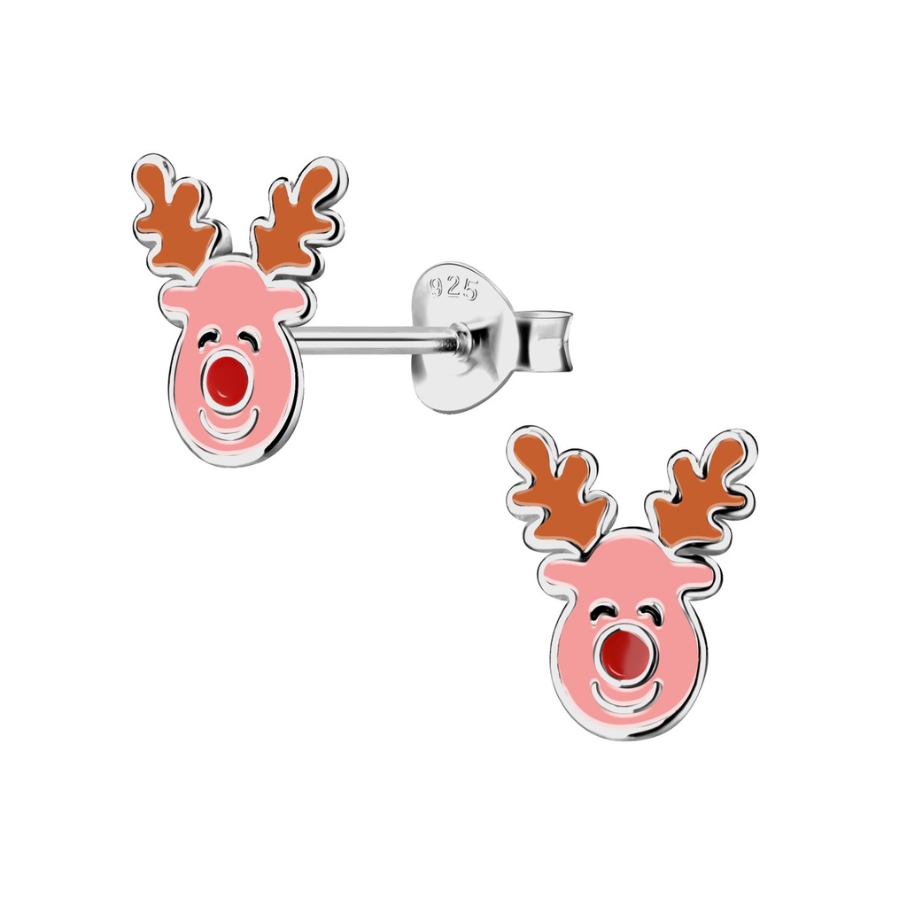 Puces d'oreilles renne en argent