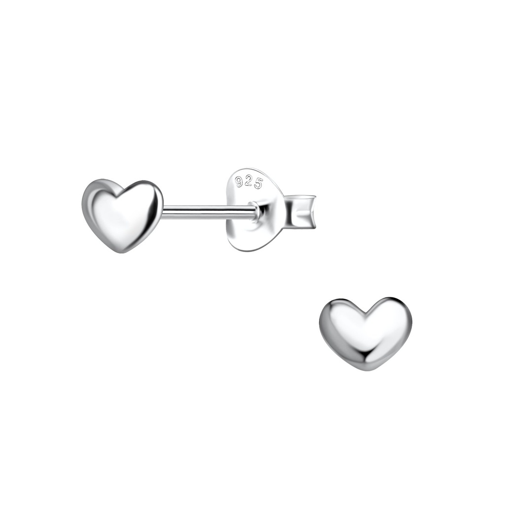 Puces d'oreilles cœur en argent
