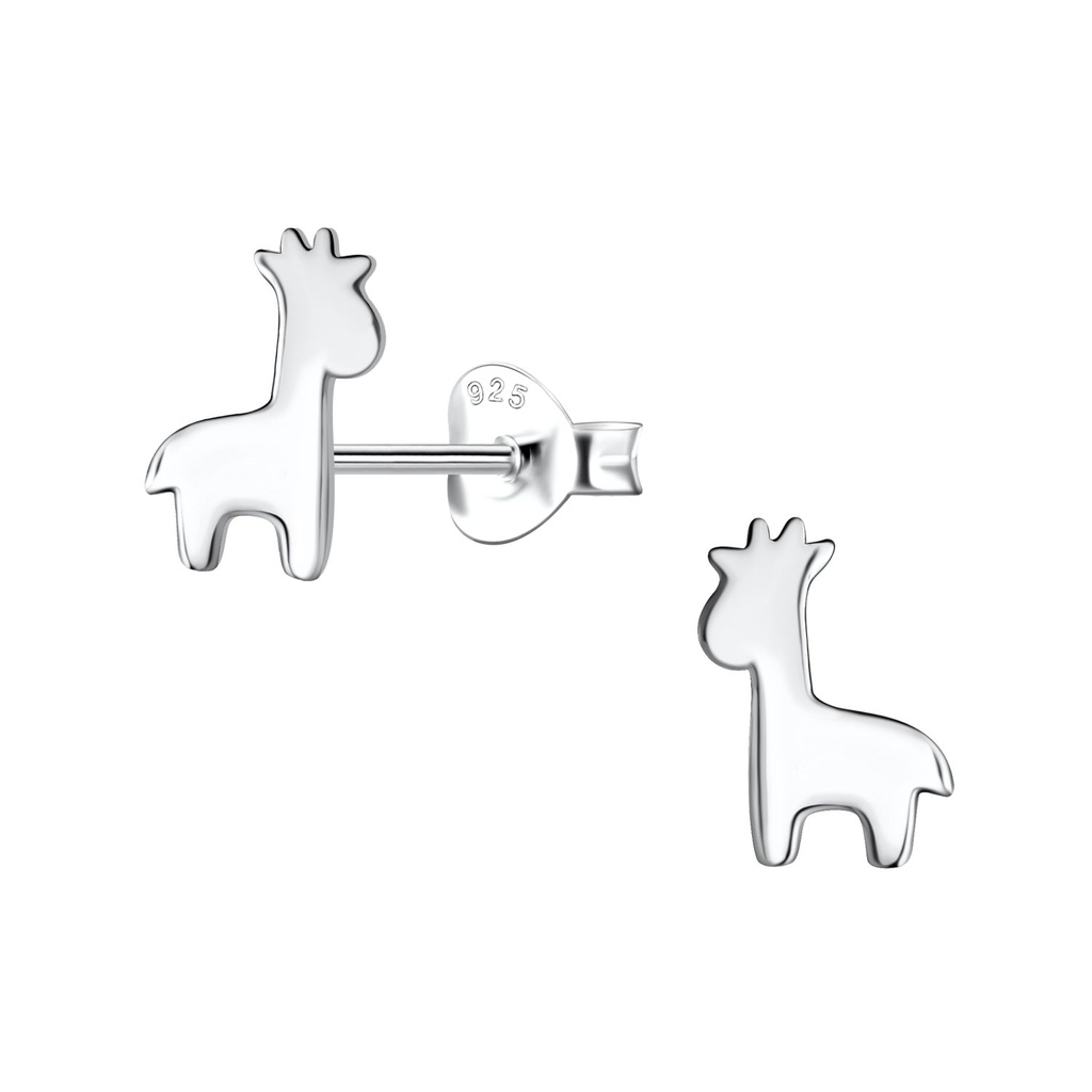 Puces d'oreilles girafe en argent