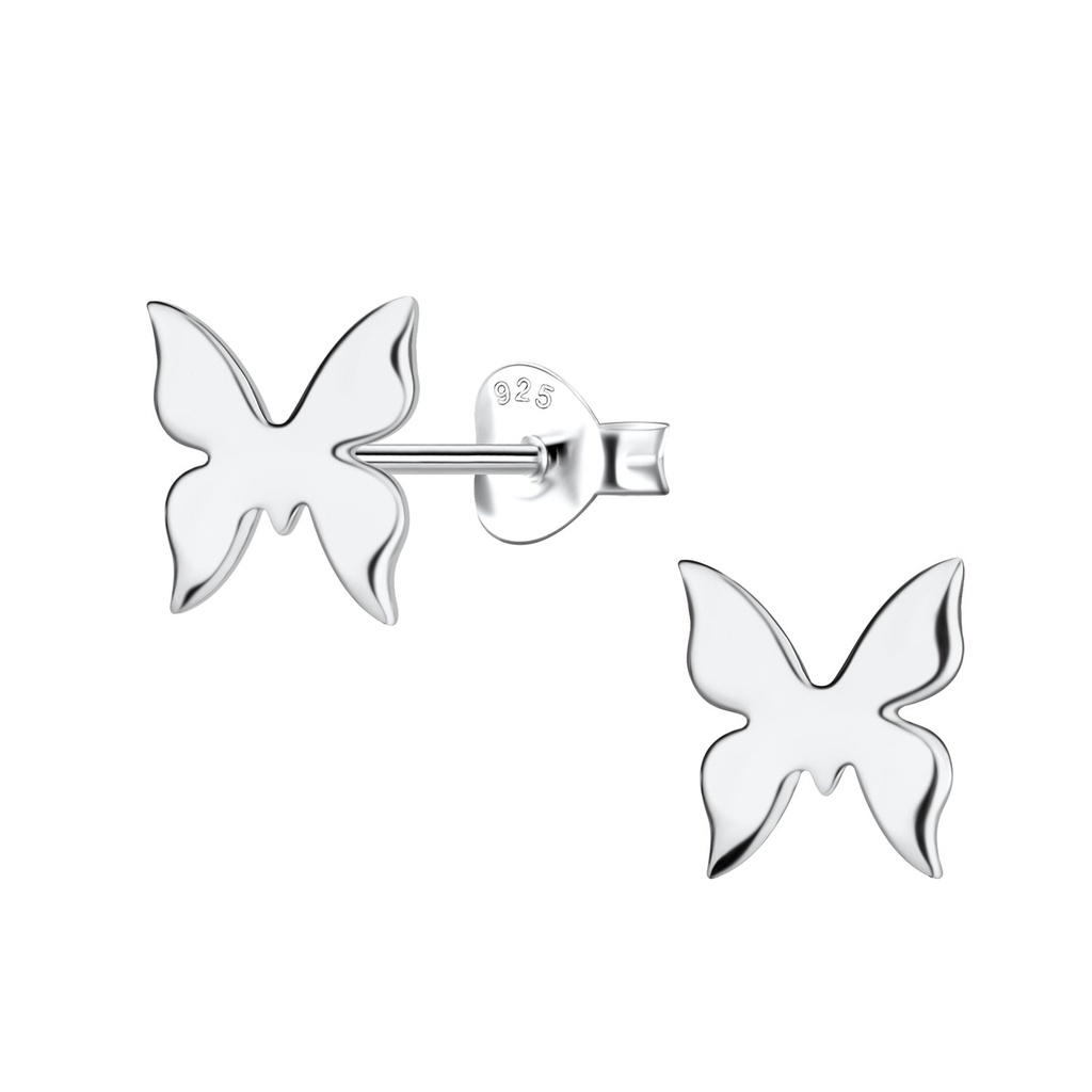 Puces d'oreilles papillon en argent