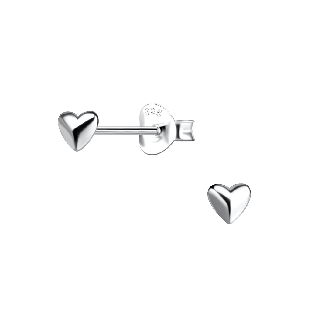 Puces d'oreilles cœur en argent
