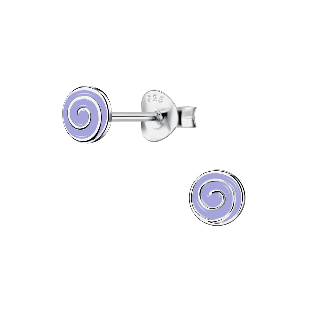 Puces d'oreilles spirale en argent