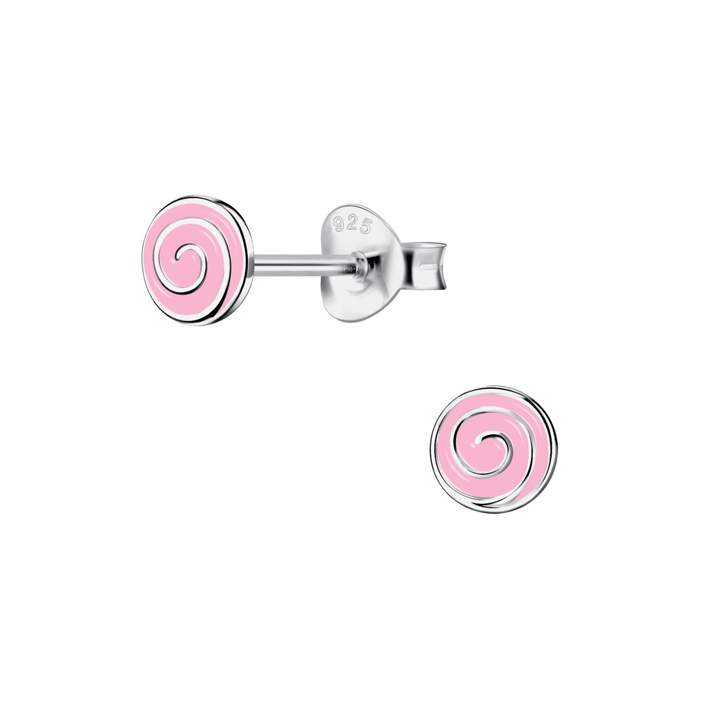 Puces d'oreilles spirale en argent