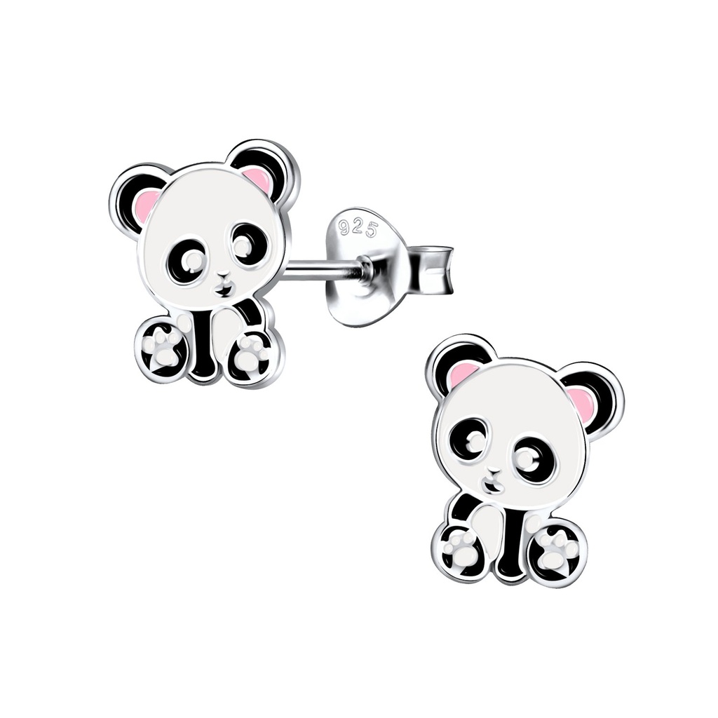 Puces d'oreilles panda en argent