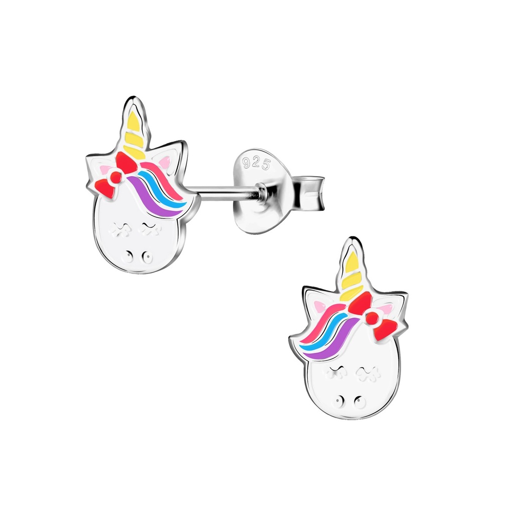 Silver Unicorn Stud Earrings