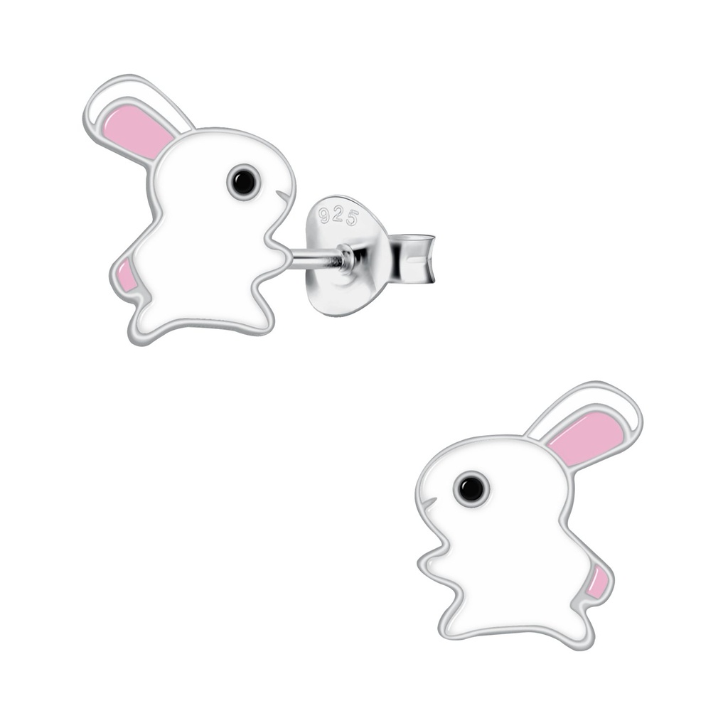 Puces d'oreilles lapin en argent