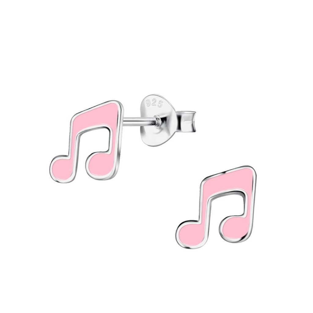 Puces d'oreilles note musicale en argent