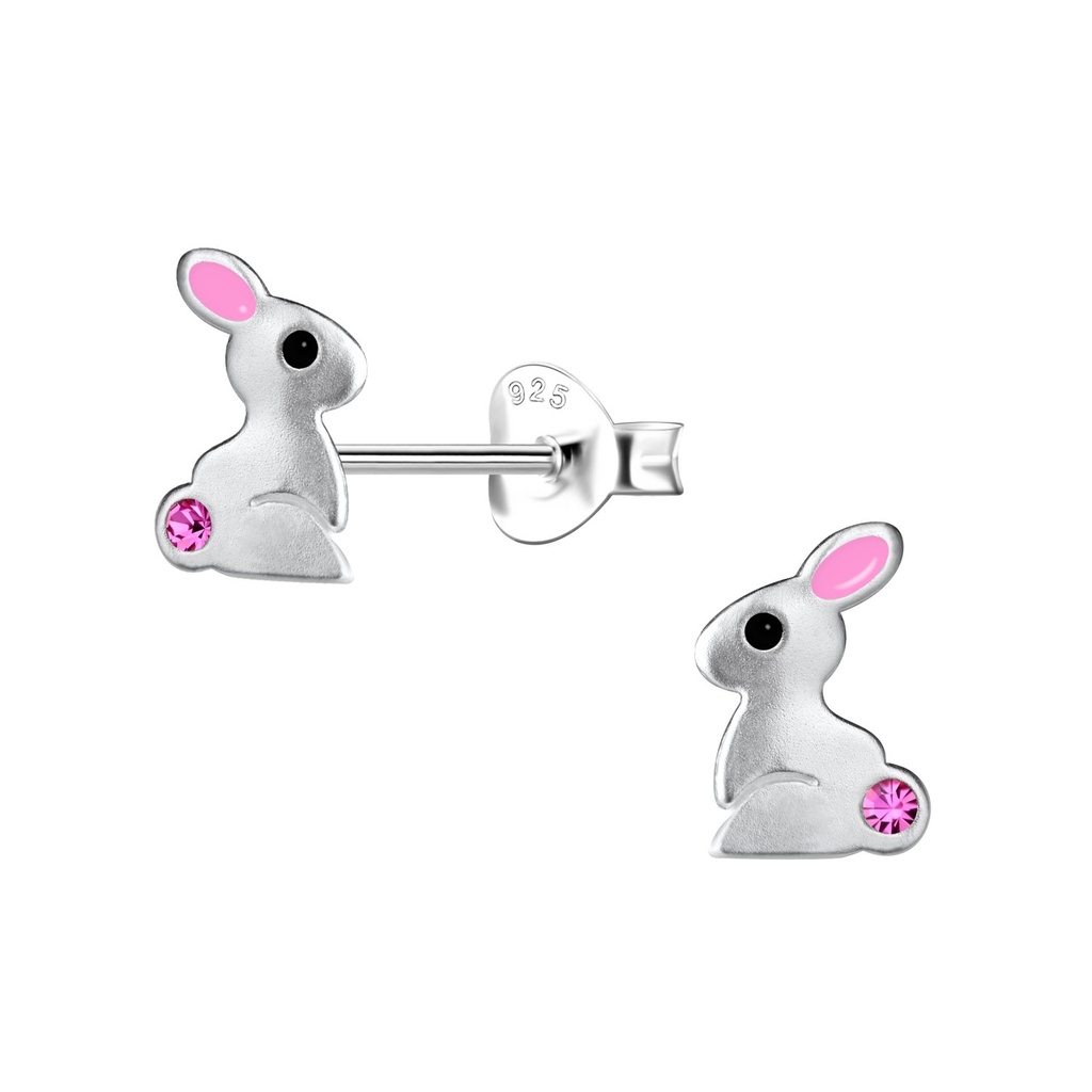 Puces d'oreilles lapin en argent