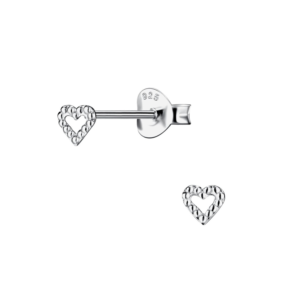 Puces d'oreilles cœur en argent