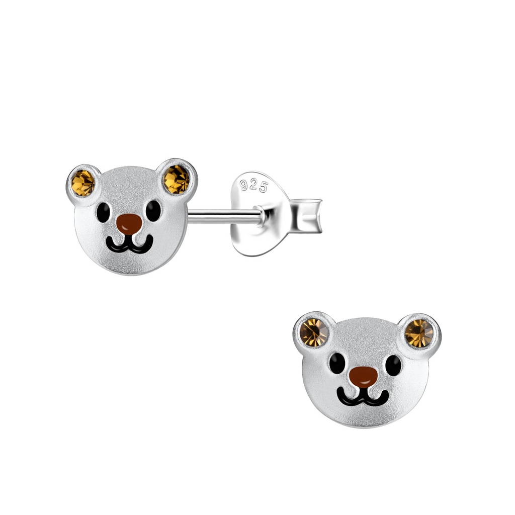 [10031865] Silver Bear Stud Earrings
