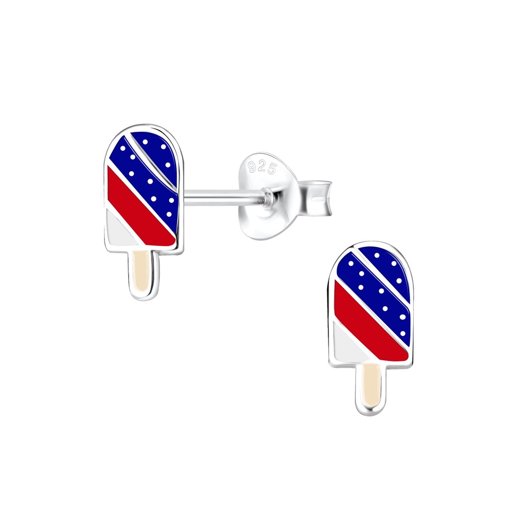 [10014461] Puces d'oreilles glace USA en argent