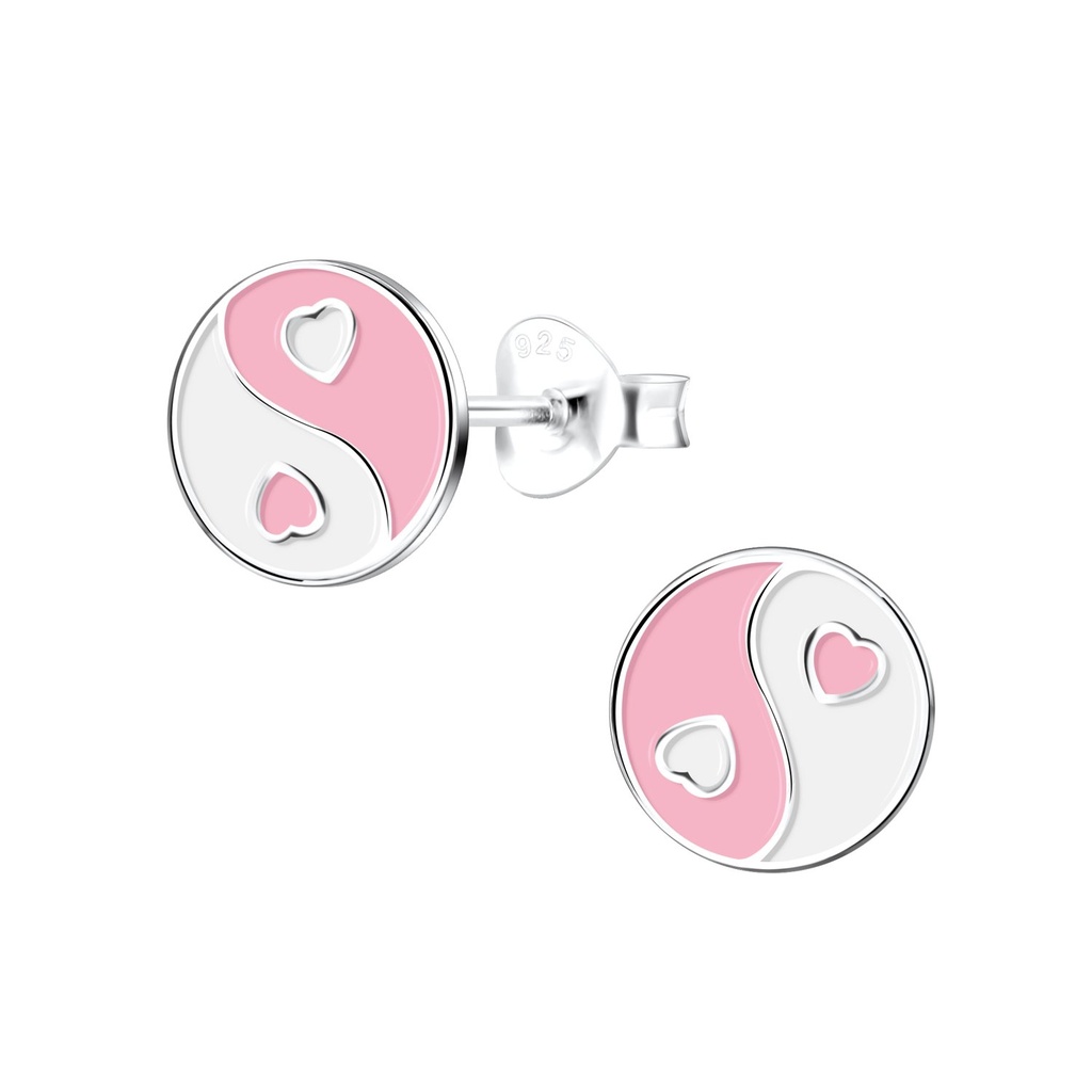Silver Yinyang Stud Earrings