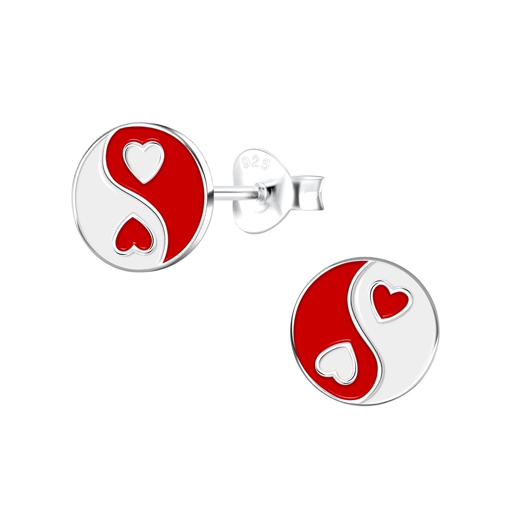 Silver Yinyang Stud Earrings