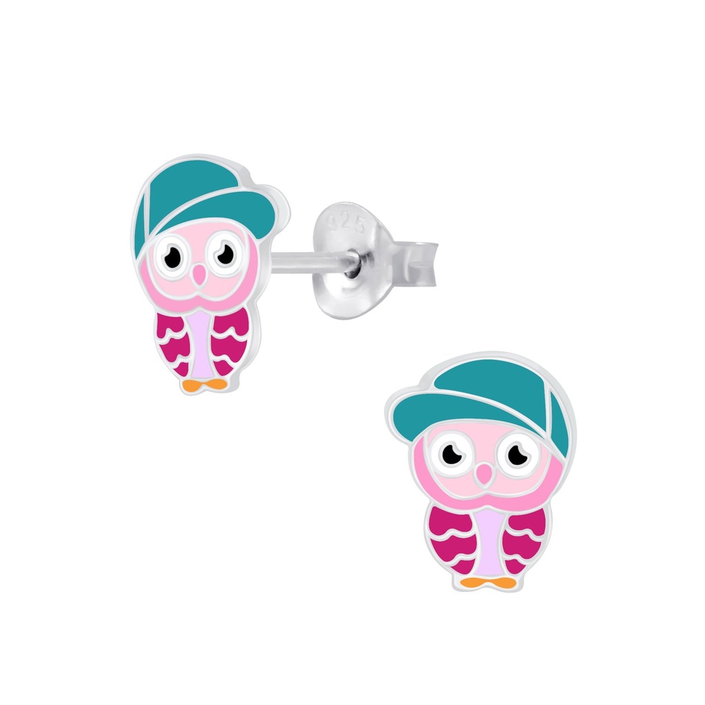 Silver Owl Stud Earrings