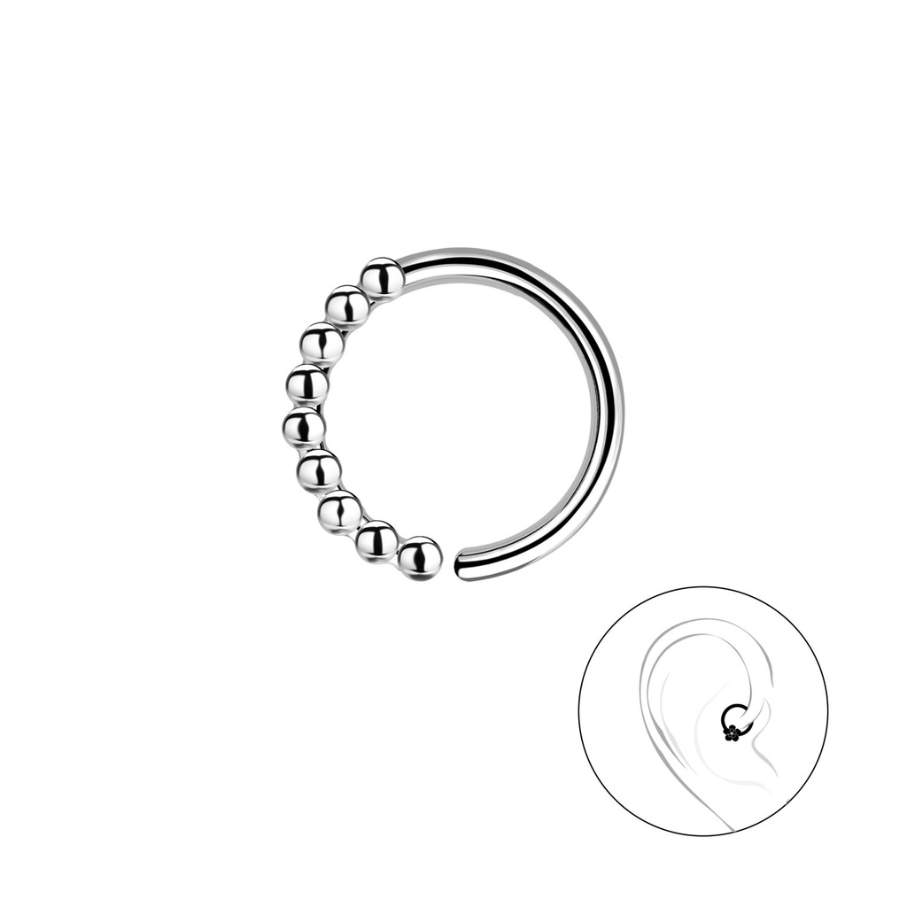 Créole hélix boule en argent