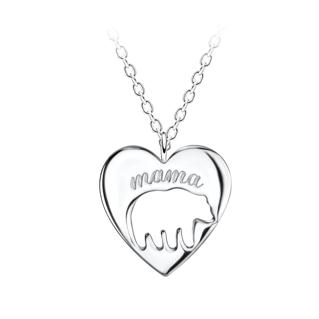 [10031751] Collier cœur maman en argent