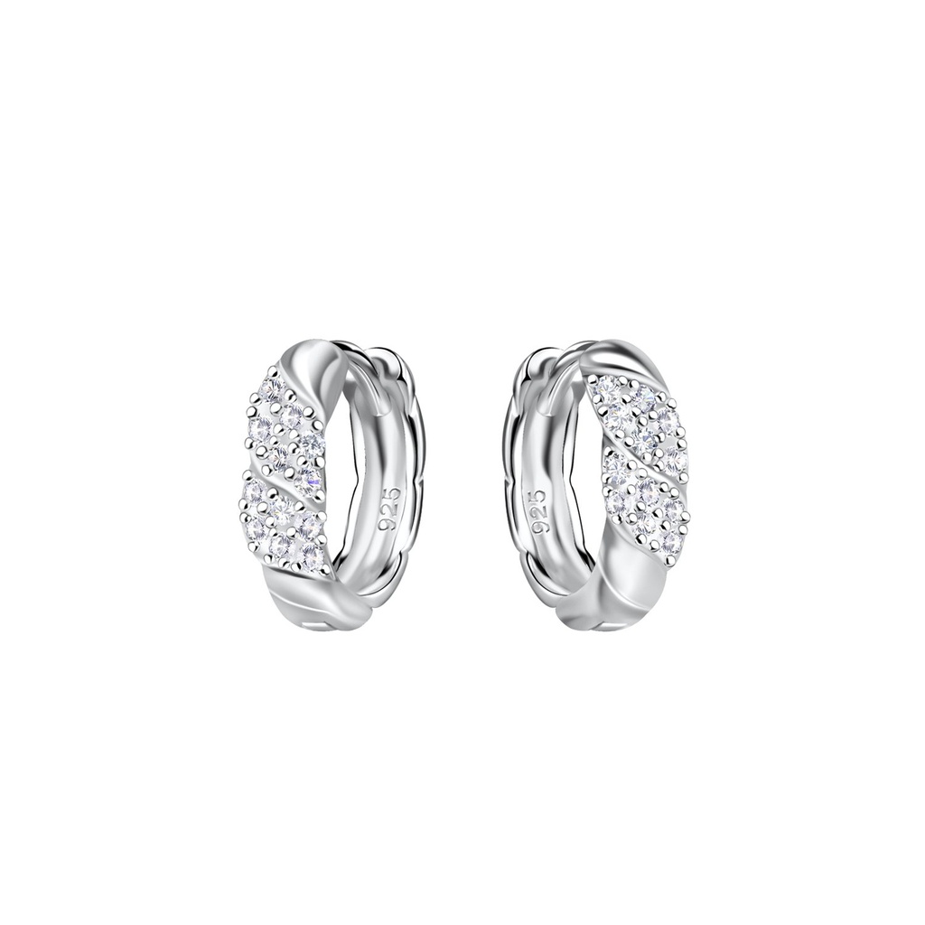 Créoles huggie torsadées en argent