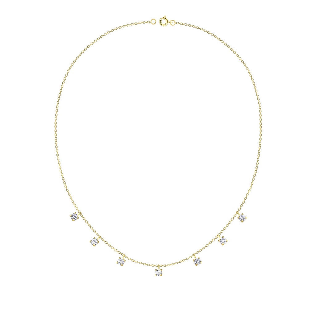 Collier en argent zircon rond 4 mm