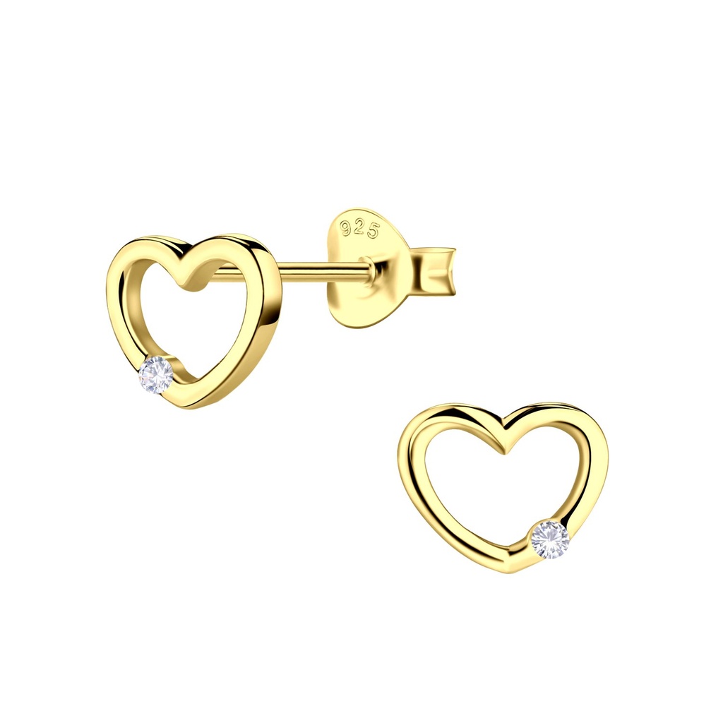 Puces d'oreilles cœur en argent