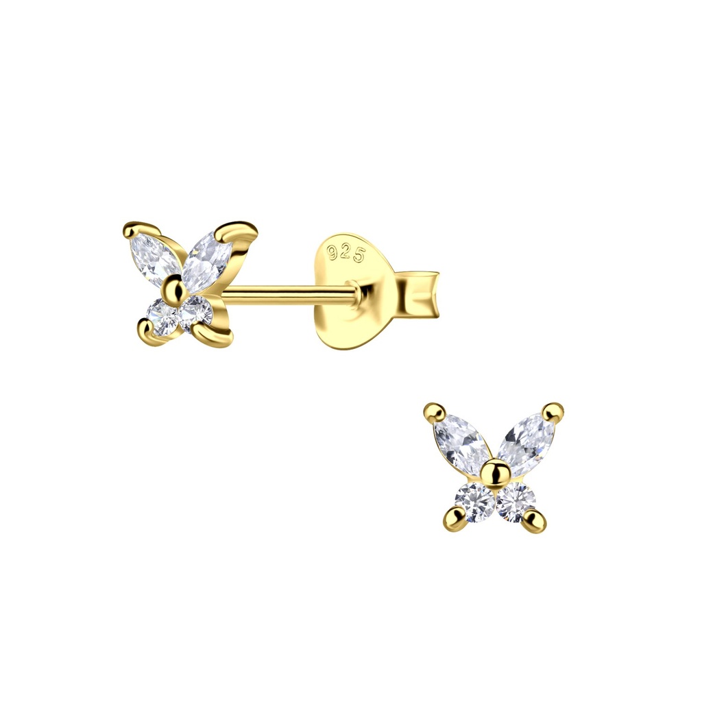 Silver Butterfly Stud Earrings