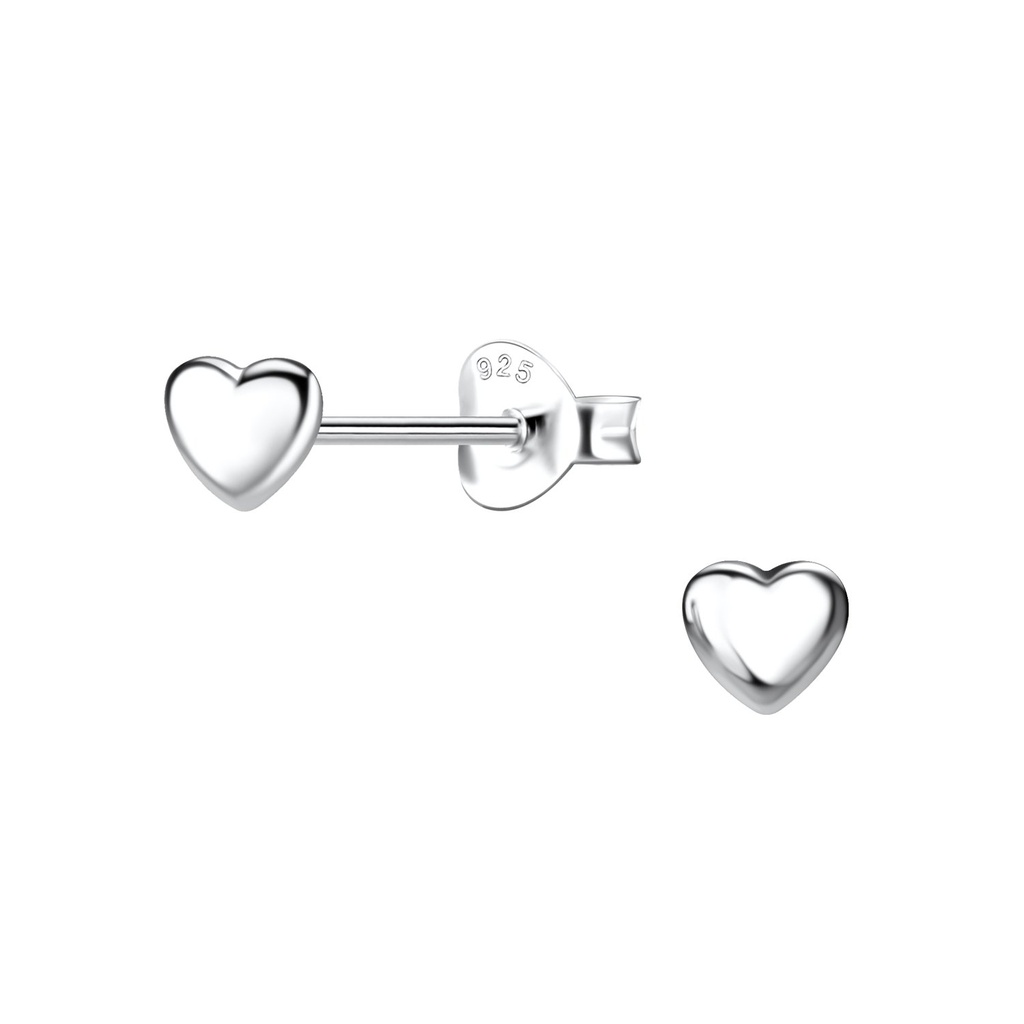 Silver Heart Stud Earrings