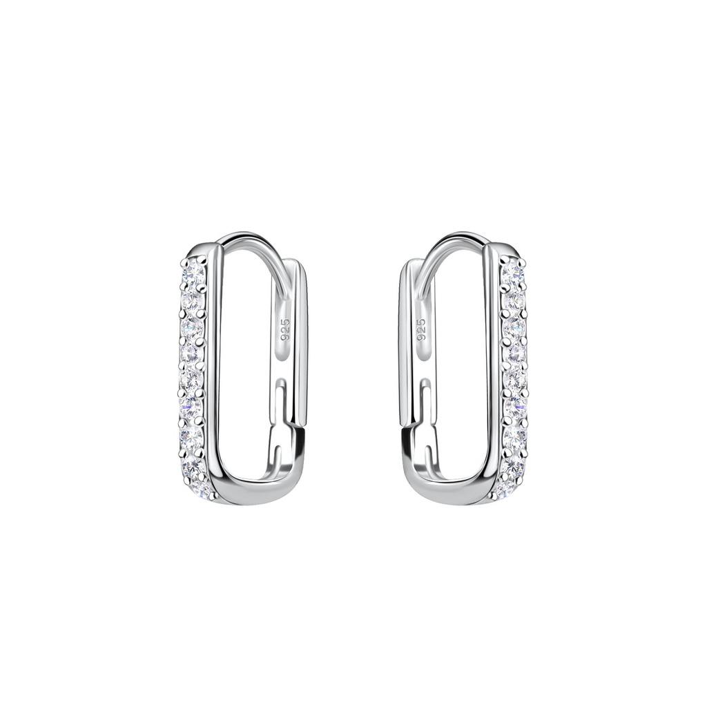 Créoles huggie géométriques en argent