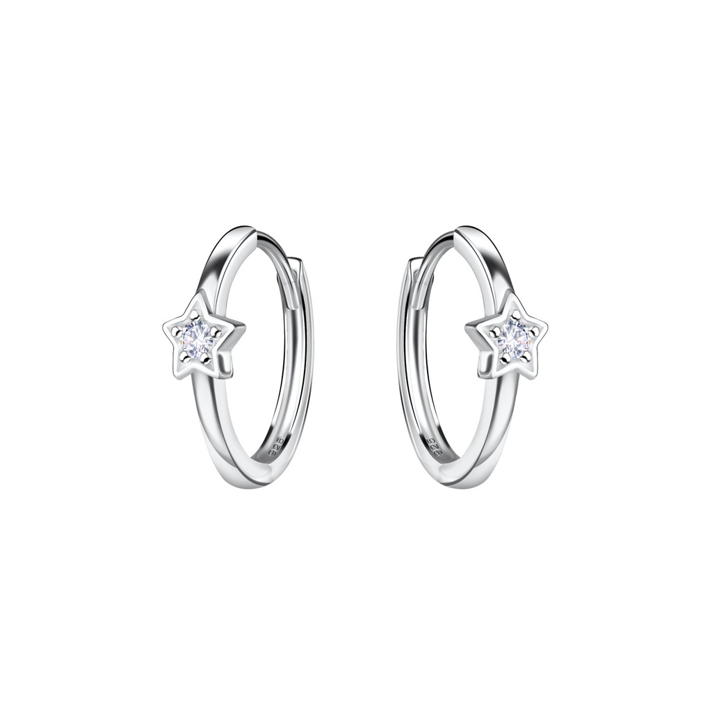 Créoles huggie étoile en argent