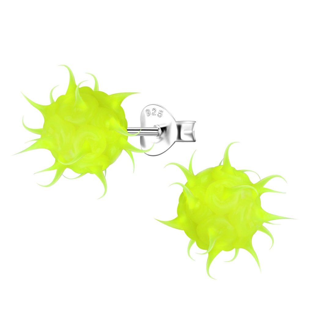 Silver Spike Ball Stud Earrings