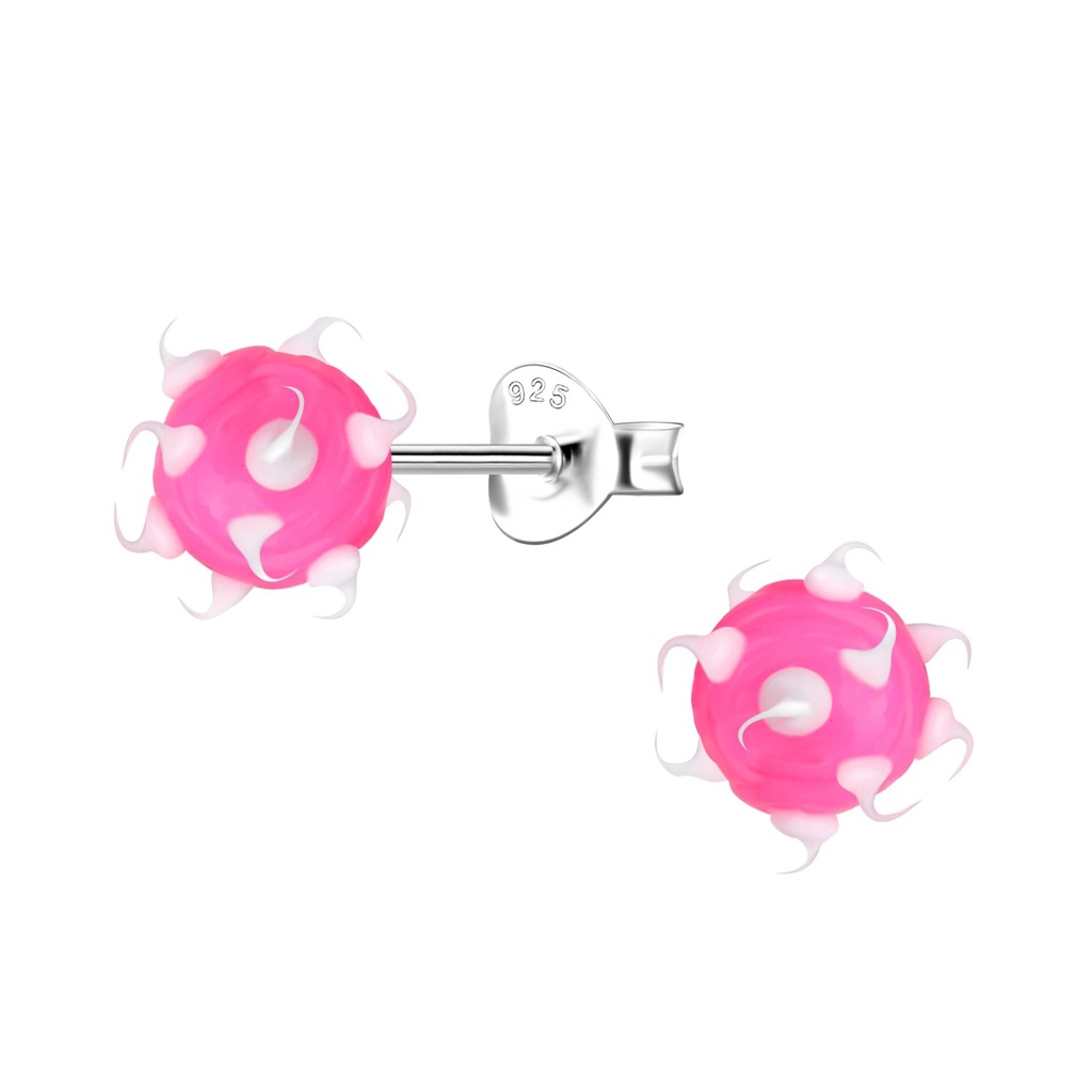 Silver Spike Ball Stud Earrings