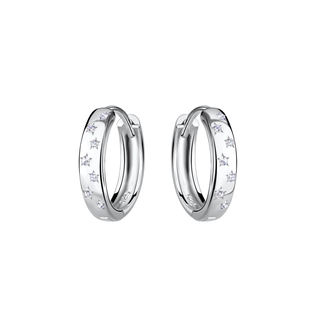 Créoles huggie étoile en argent