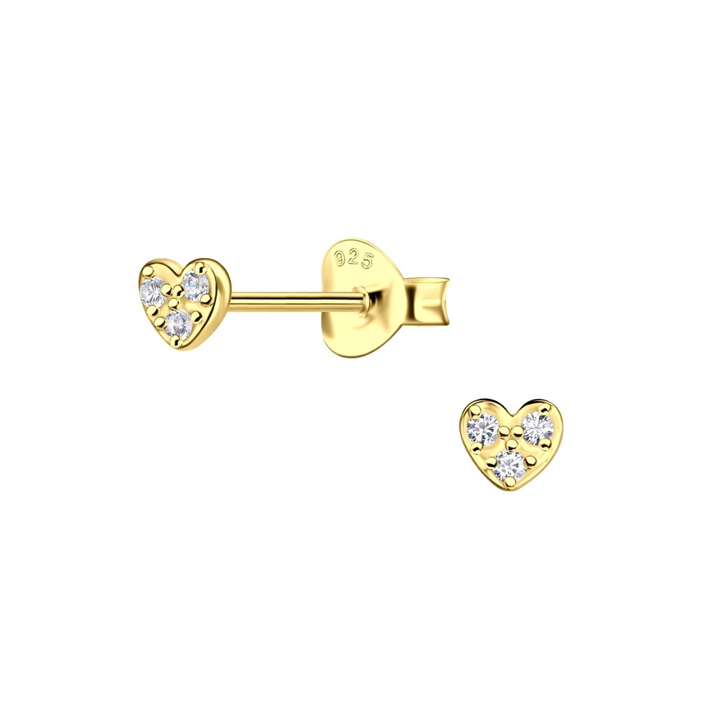 Silver Heart Stud Earrings