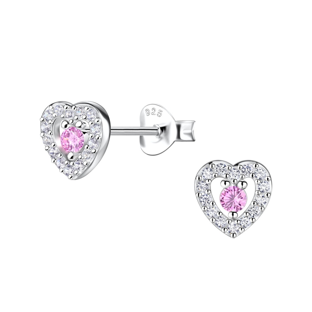 [10031558] Silver Heart Stud Earrings