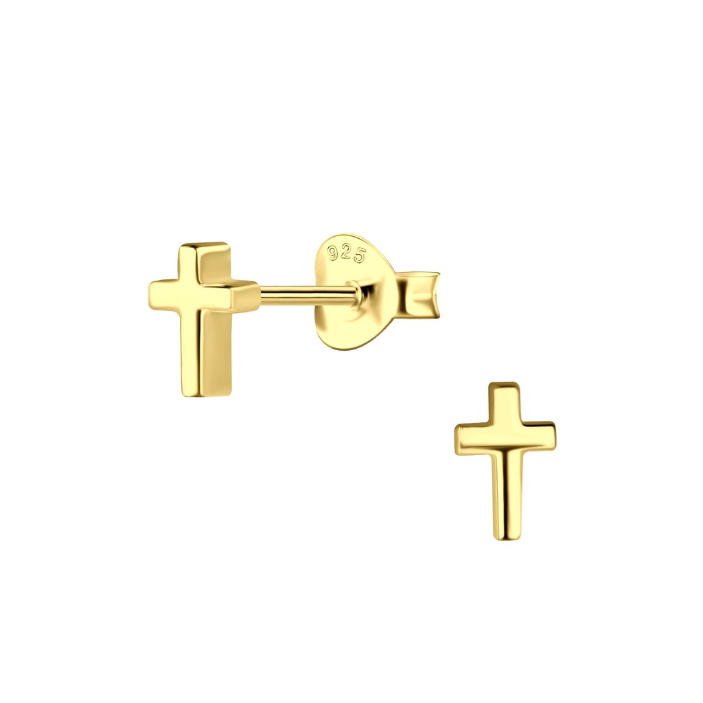 Silver Cross Stud Earrings