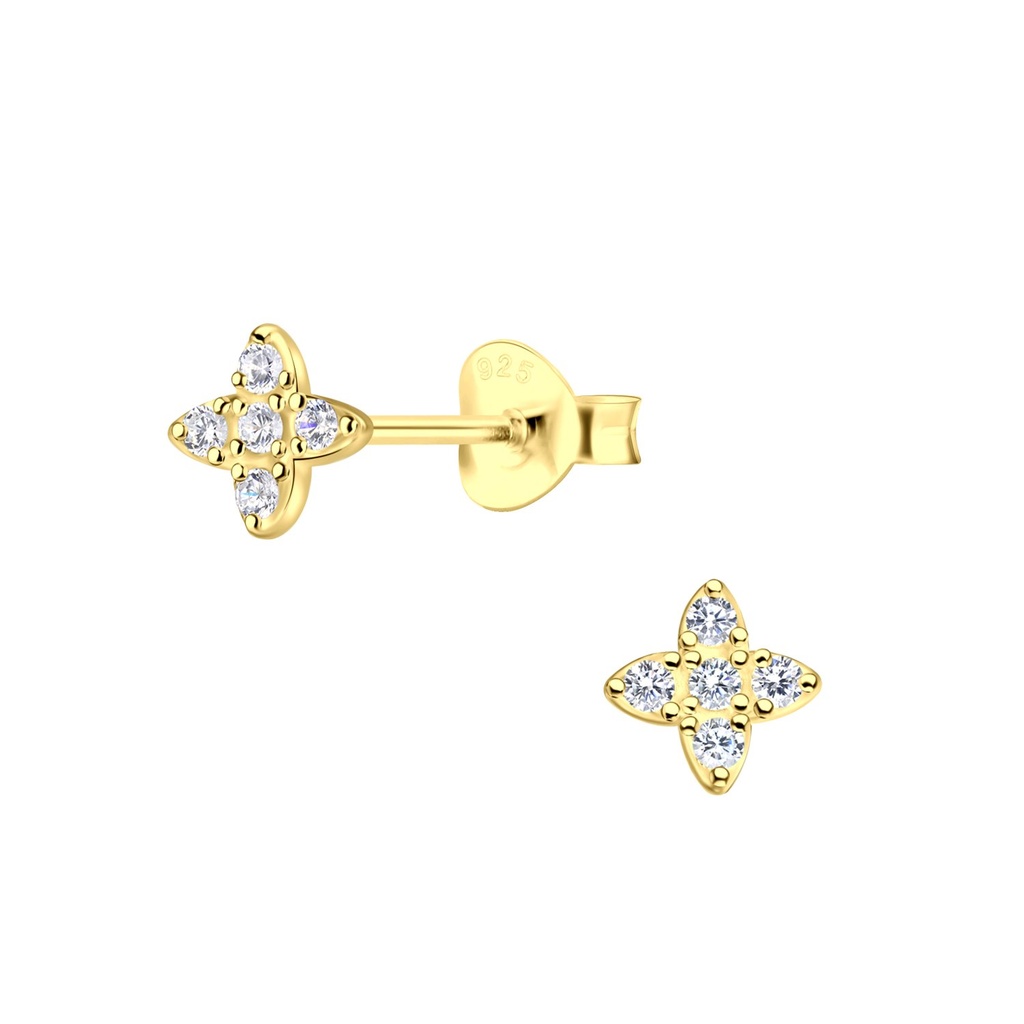 Silver Flower Stud Earrings