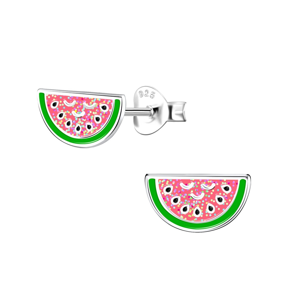 [10015171] Puces d'oreilles pastèque en argent