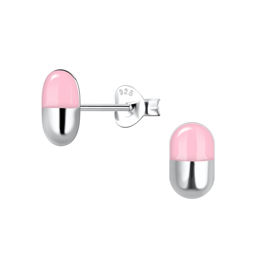Puces d'oreilles capsule en argent