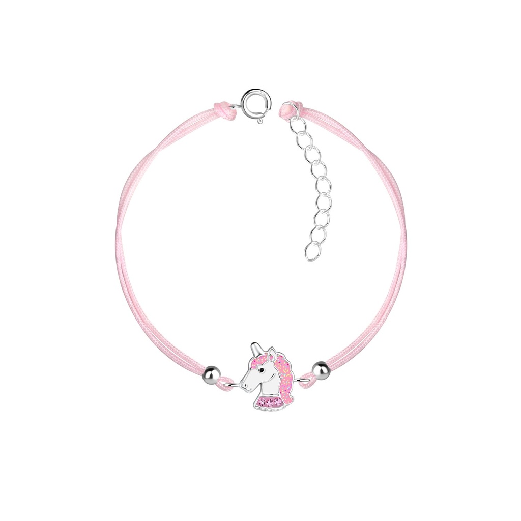 Bracelet cordon licorne en argent