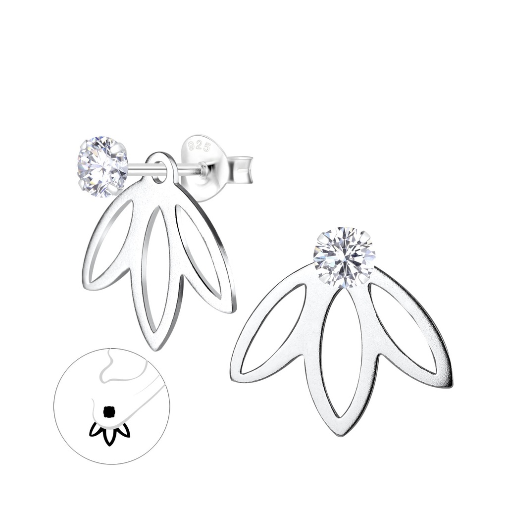 Silver Flower Ear Jacket