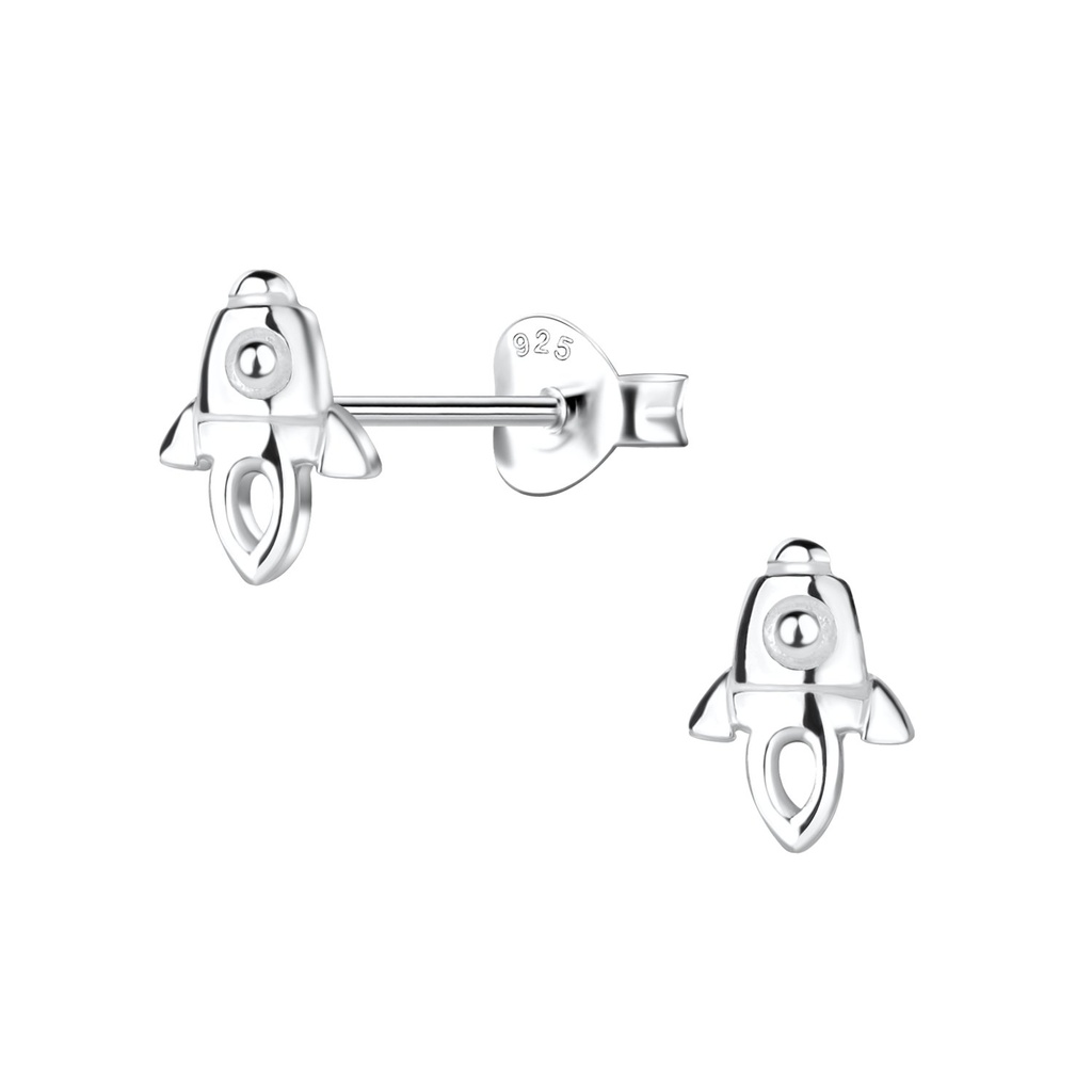 [10023211] Puces d'oreilles fusée en argent