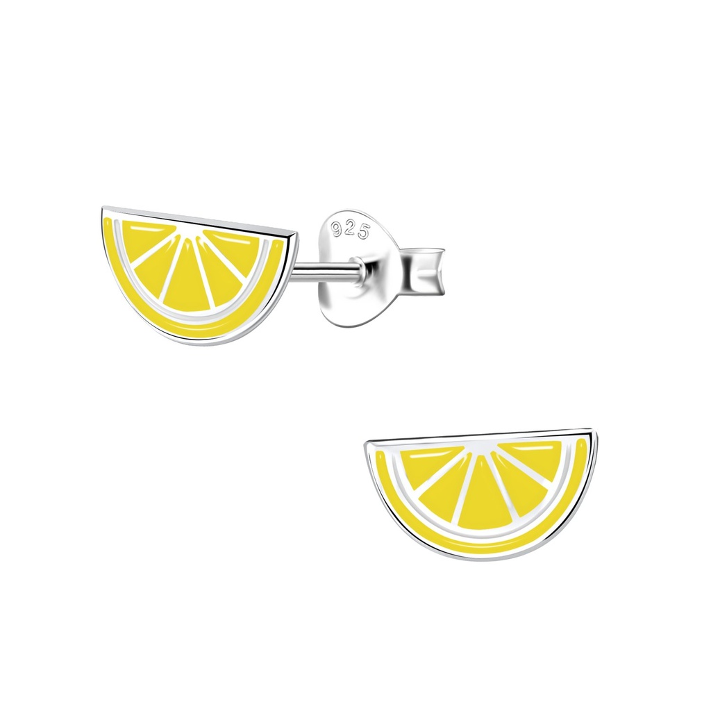 Puces d'oreilles citron en argent