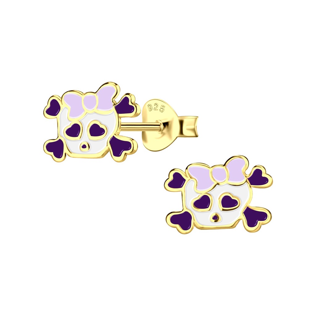 Silver Skull Stud Earrings