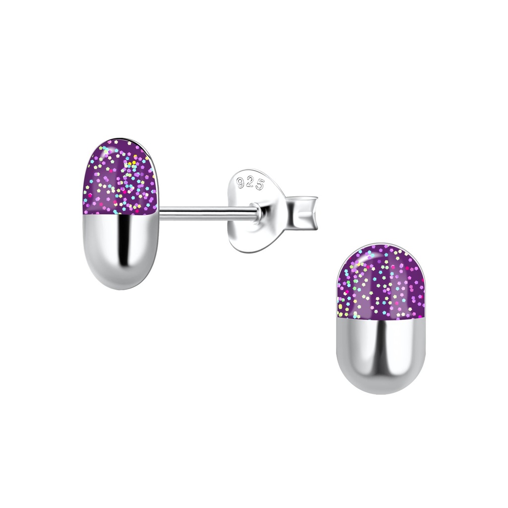Puces d'oreilles capsule en argent