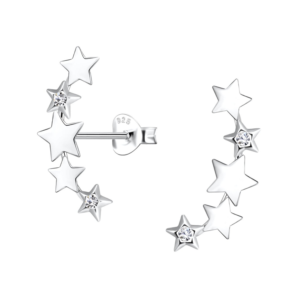Puces d'oreilles étoile en argent