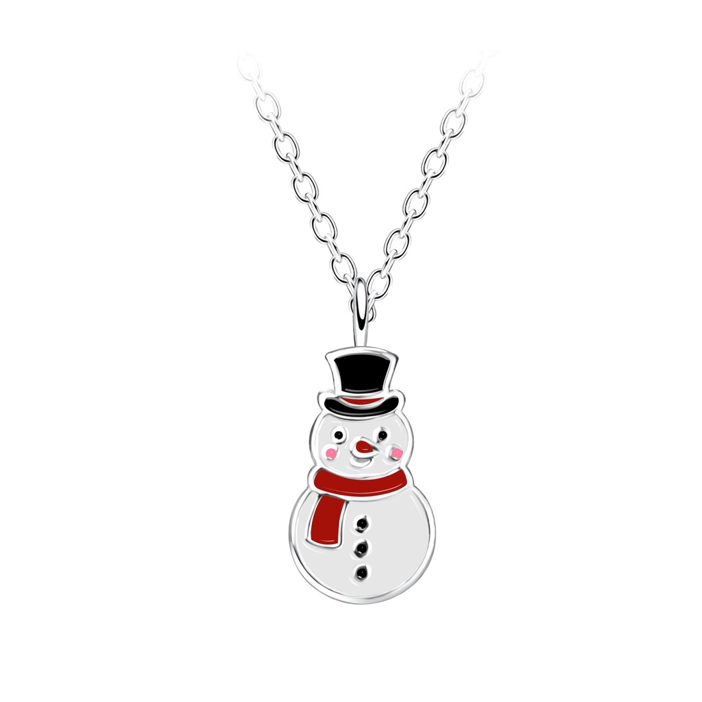 Collier bonhomme de neige en argent