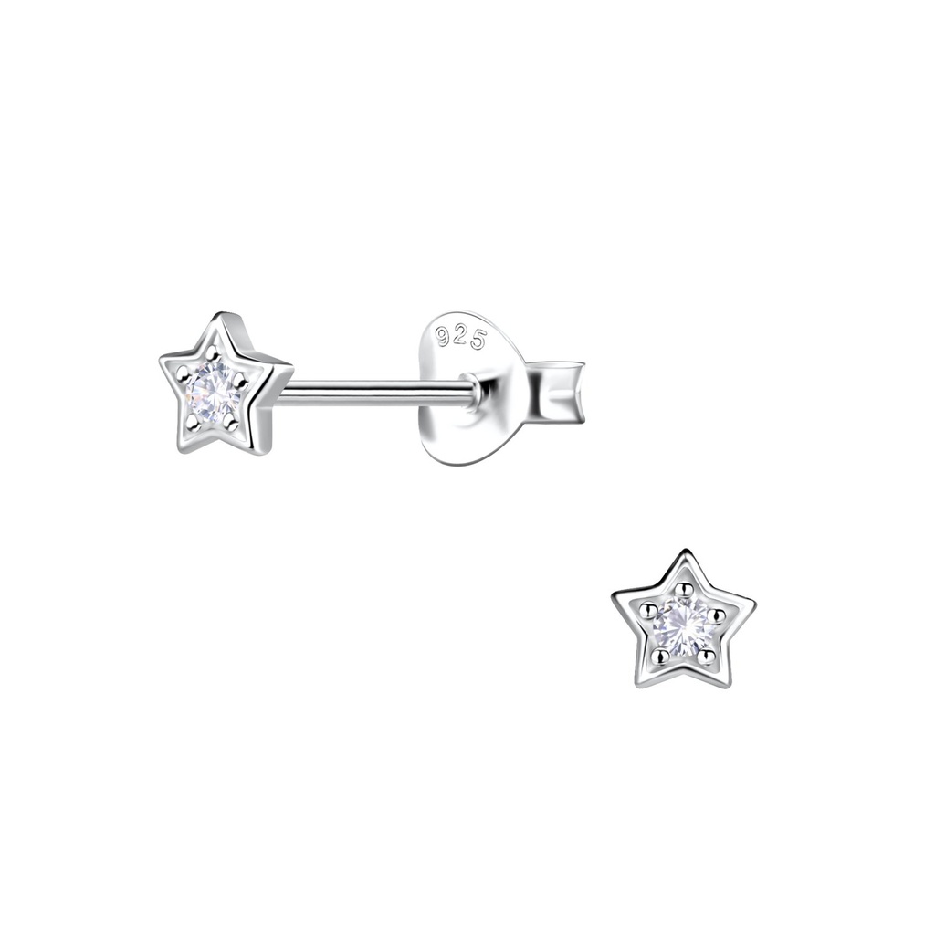 Silver Star Stud Earrings