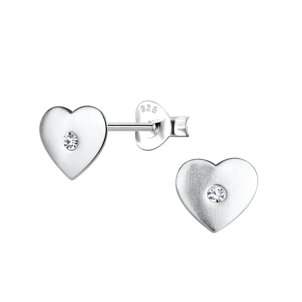 Puces d'oreilles cœur en argent