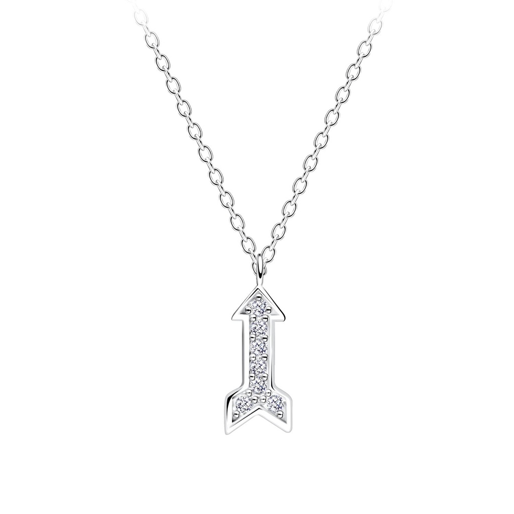 Silver Arrow Cubic Zirconia Necklace